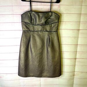 Max and Cleo Strapless Gold Cocktail Dress Size 12